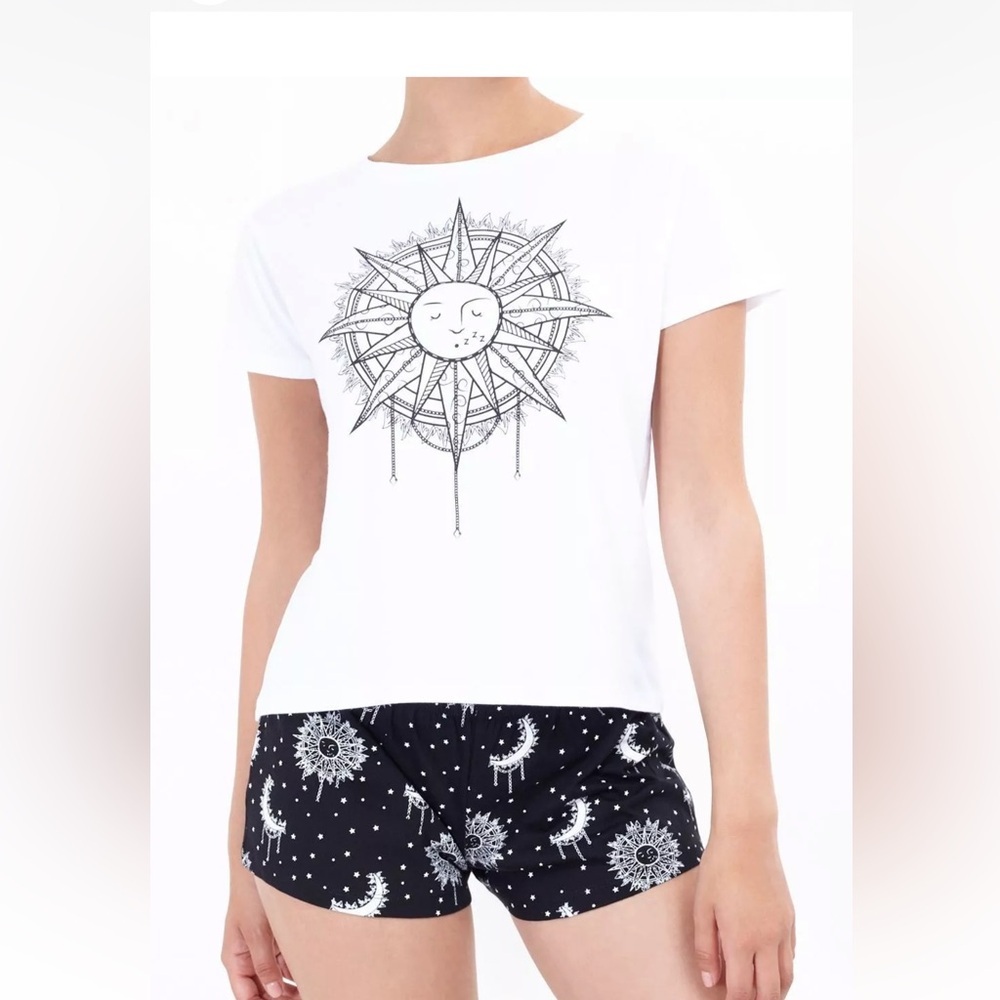 Brave Soul 'Sun and Moon' Pyjama Set 100% cotton - Picture 1 of 3
